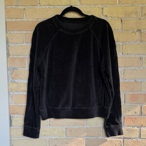 Lululemon Dark Gray/Black Velour Crewneck Sweatshirt